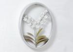Modern Home Oval Frame Iron Silver Flower Wall Decor