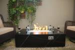 Square Steel Metal Outdoor Propane Gas Firepit For Enjoy Garden Life