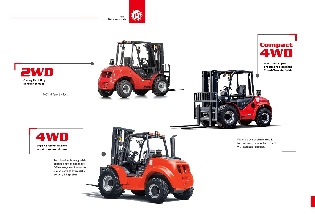 Backhoe Loader FD35 3.5 Ton Rough Terrain Forklift with Japanese Engine and Side Shifter