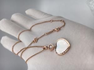 Wholesale Diamond Mother Of Pearl 18K Gold Necklace With Chopard Happy Hearts Pendant from china suppliers