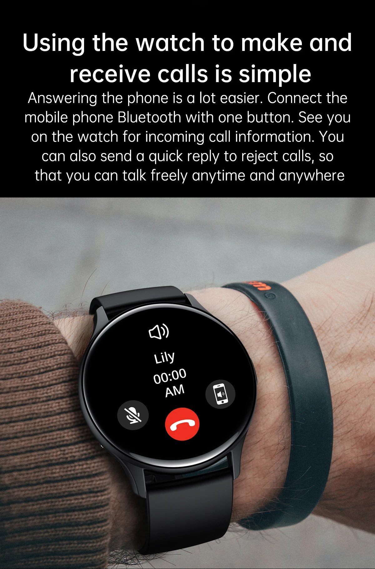 Touchscreen NFC Outdoor Smart Watch Waterproof Amoled Display