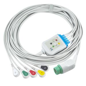Wholesale Compatible Siemens Drager 5 Lead Iec Snap Ecg Lead Cable / Ecg Lead Wire Set from china suppliers