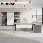 Modern Office Desk L Shaped Wooden Iron Manager Executive Desk Office Furniture