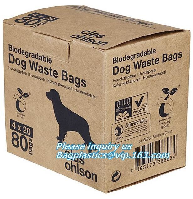 eco-friendly & recycle compostable pet poop bag, epi compostable hdpe dog waste bags with bone dispenser, Compostable pl