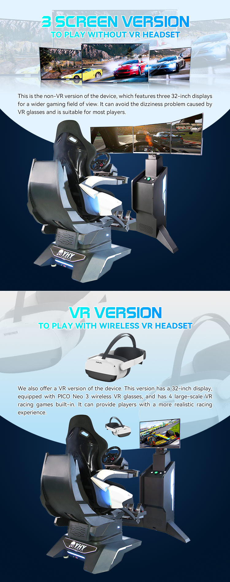 YHY Ultimate Racing All-Aluminum Alloy VR Racing Simulator for an Immersive Experience