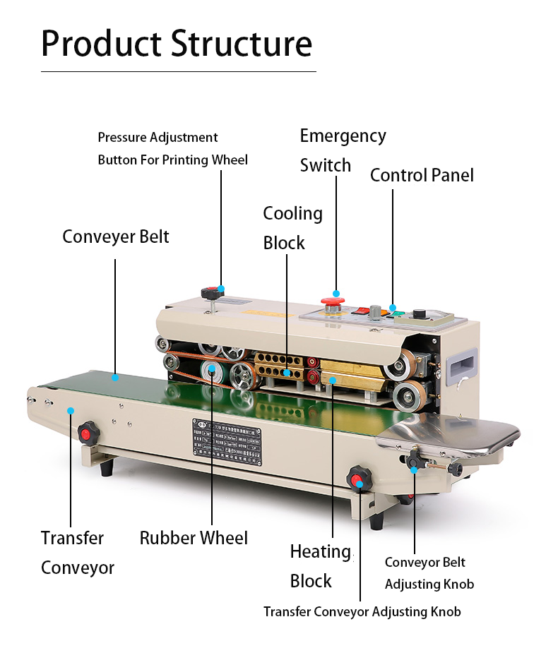 Compact And Portable Continuous Heat Sealer Machine For Chemical Industry
