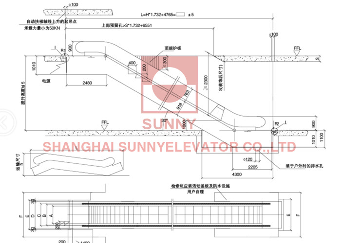 35 Degree Handrail Escalator For Shopping Mall Commercial Center