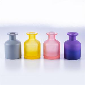China Laser Engraving Glass Diffuser Oil Bottle Cylinder Purple 100ml on sale