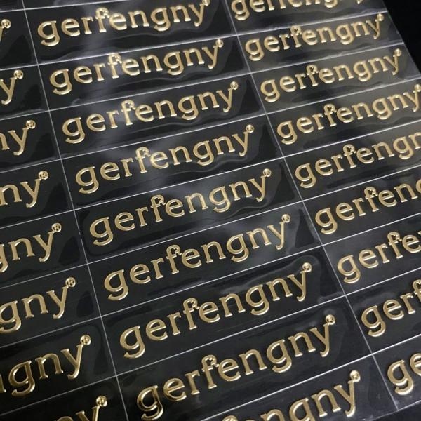 Custom Printed Vinyl Logo Transfer Sticker Clear 3D Metal Sticker Transfer Foil
