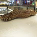 OHSAS18001 Certificate 350cm Curved Wooden Garden Bench