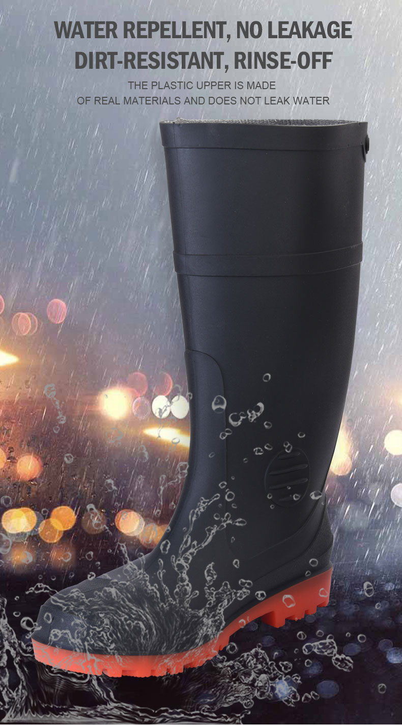 Easy Dry Steel Toe Rainboots Mens Work Rain Boots For Spring Summer