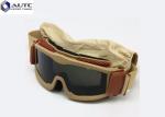 Spherical Military Style Sunglasses , Ballistic Shooting Glasses Elastic