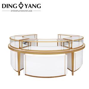 Wholesale Factory Luxury High End Round Center Island Showcase Jewelry Display Case Glass Top With Smart Invisible Lighting System from china suppliers