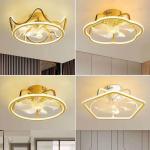 LED Nordic Modern Stepless Dimming Fan Lamp For Bedroom Dning Living Room