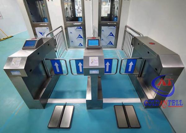 Anti Pinch ESD Turnstile Gate System Double Channel Stainless Steel ESD