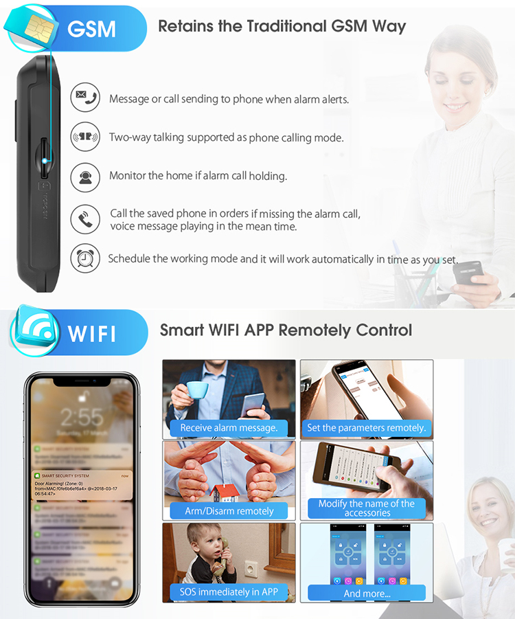 4.3 TFT Touch Tuya Pir Sensor 433Mhz Wifi Door And Window Sensor