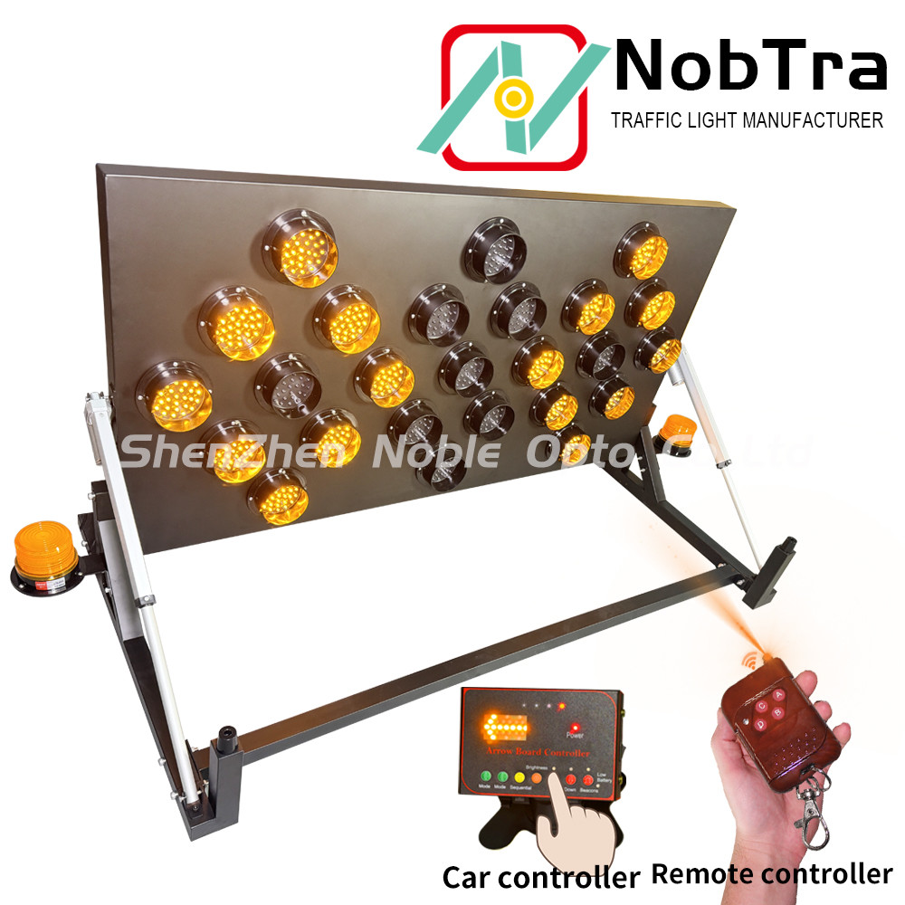 Road Maintenance Iron LED Arrow Board With Car Control Operation