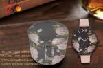 flower watch with pu leather band fashion watch for ladies with a pu flower
