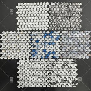 Wholesale Unique Round Glass Cabochon Mosaic Tile Bathroom Kitchen Moeden Decorative from china suppliers