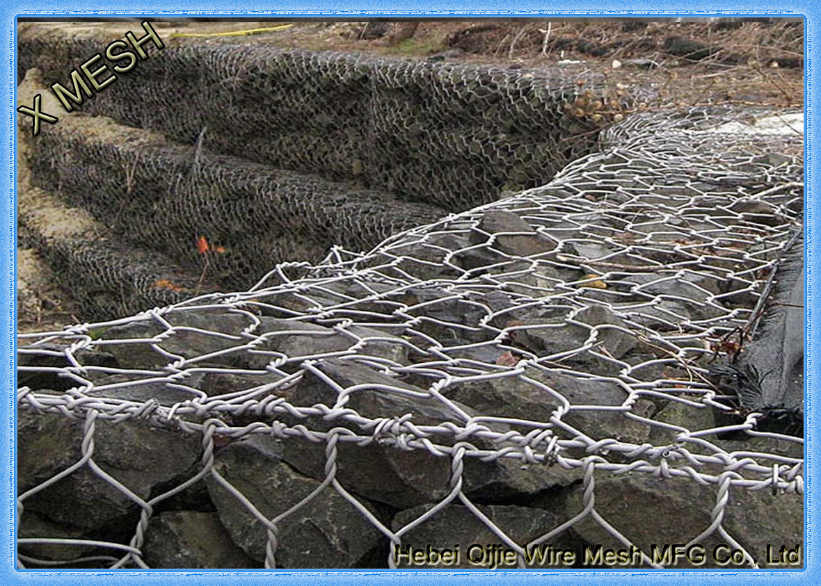 Zinc Aluminum Alloy Welded Gabion Baskets ,Wire Stone Baskets Fit Water Reservoir