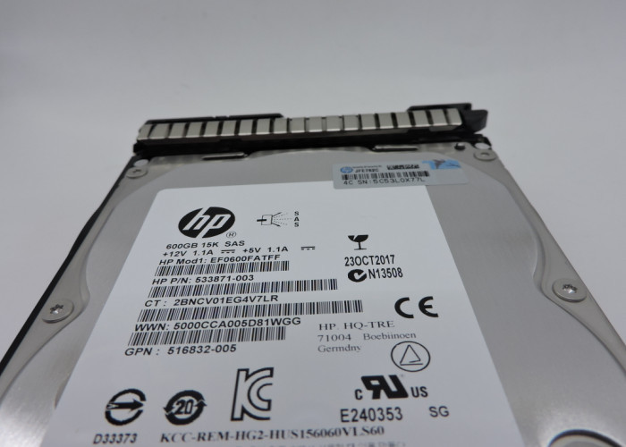 652620-B21 653952-001 533871-003 HP Hard Disk 600G 15K SAS 3.5 Inch 1 Year Warranty