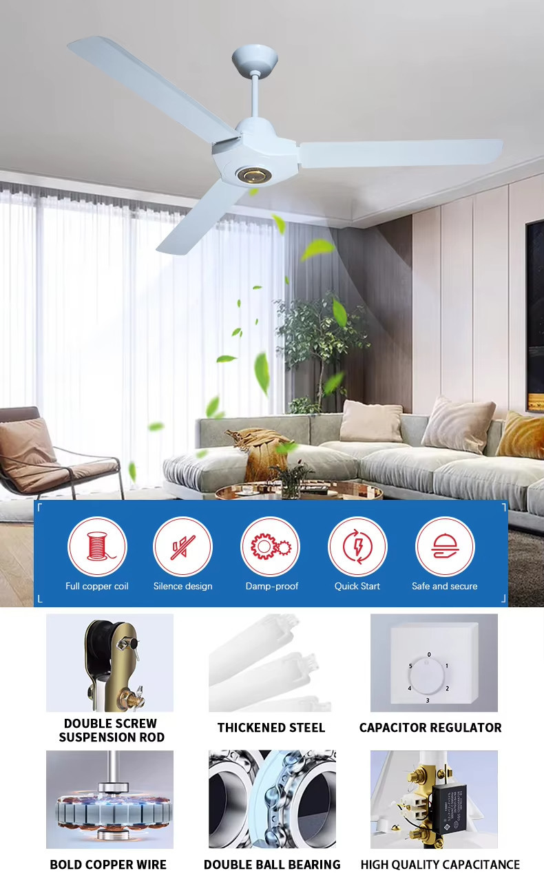 YD0792 Modern LED Ceiling Fan Light , BLDC Ceiling Fan With LED Light