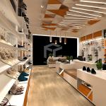 Golden White LED T4 Shoe Display Wall Shelf OEM 3D Print Deign