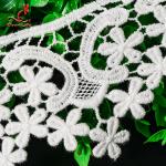 100% Cotton Water Soluble Flower Lace Trim For Clothing Pollution - Free