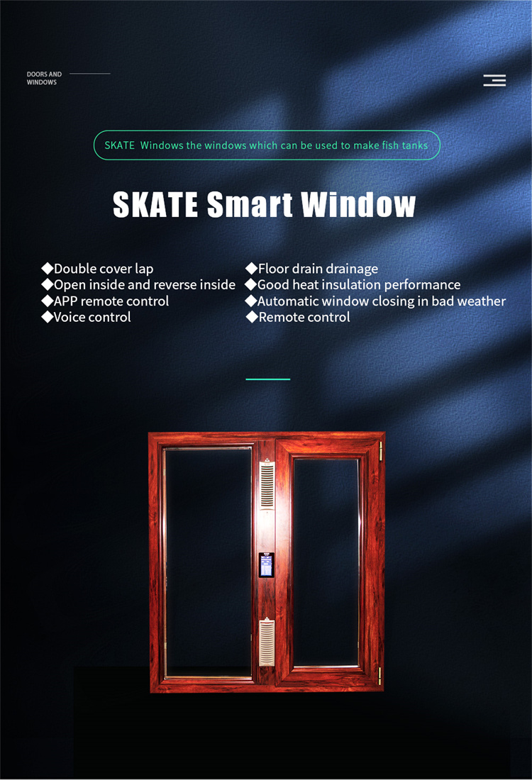 76mm Window Frame Aluminum Wall Thickness 1.8mm Smart Voice Windows Mobile Control Window