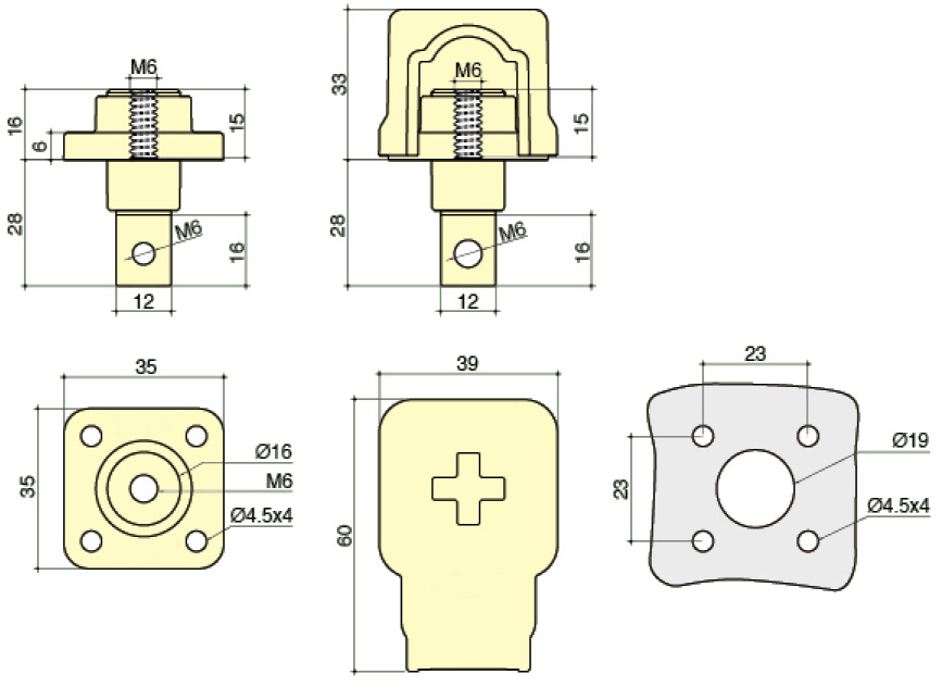 PowerSyntax 150A Lithium Connector For Positive Electrode With Busbar Screw Connection Part No MB150BSO