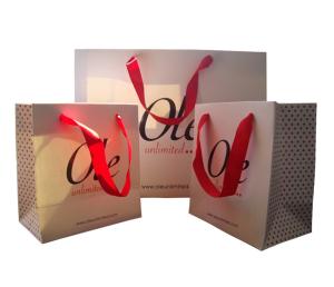 Wholesale Custom Printed White Paper Gift Bags Wholesale Spot UV Logo Ribbon Handle from china suppliers