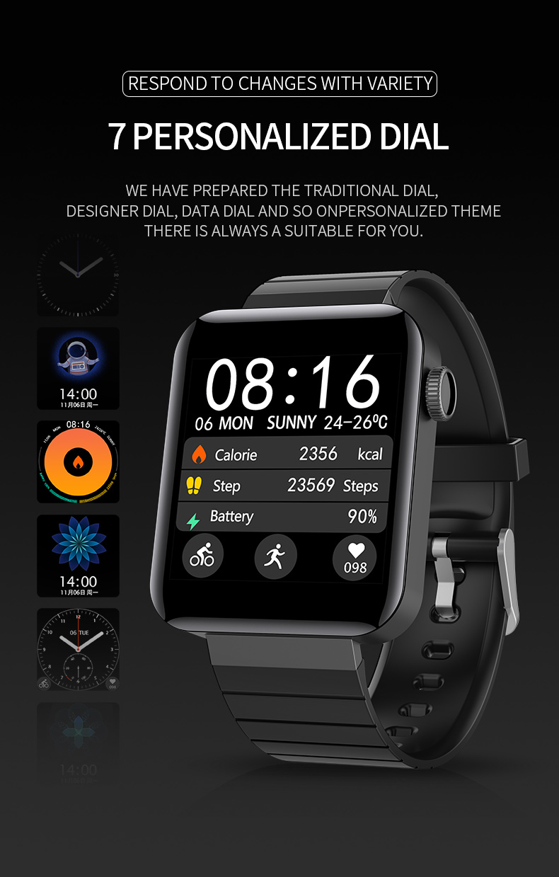 GZ-14 smart watch 1.54 Inch IP67 Waterproof Sport Pedometer Watch Health Android IOS
