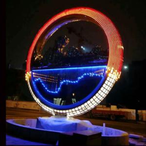 Wholesale Large metal stainless steel ring sculpture project mirror polish &amp; light ,Stainless steel sculpture supplier from china suppliers