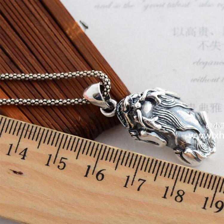 Men Jewelry 925 Silver Fabulous Wild Beast Pendant Neckalce with Wheat Chain(N013704W)