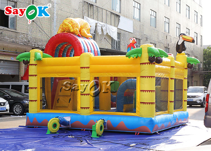 Animals Combo Kids 5.5x5x4.4m Inflatable Bounce House With Slide