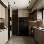 Wholesale White Modern U Shaped Kitchen Design Melamine Kitchen Cabinets Wooden