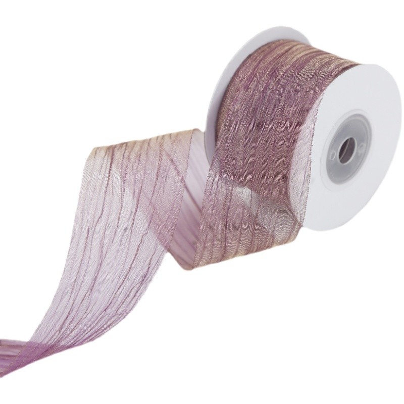 Polyester 38mm Organza Ribbon Eco Friendly Pale Pink Organza Ribbon