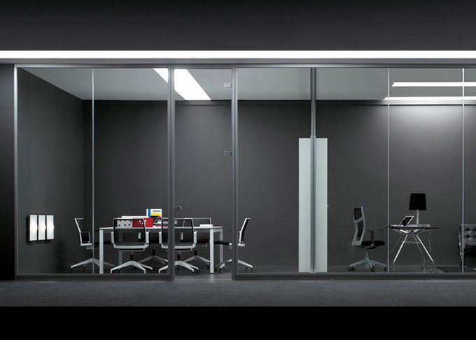 Sound Acoustic Glass Partition Long Service Life Single Glass Partition Wall Full Version