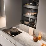 Contemporary Automatic Folding Particle Board Wood Storage Kitchen Cabinet With
