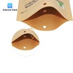 Food Brown Kraft Paper Pouch Aluminum Foil Lined 25x14cm Gravnre Printing