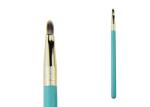 Gold Aluminum Ferrule Fiber Lip Synthetic Makeup Brushes With Blue Wooden