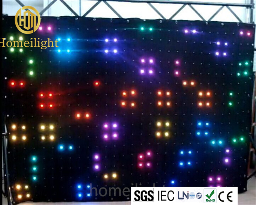 AC90-260V 50-60Hz Input Voltage 1- P18cm 3*4m RGB LED Screen Video Curtain for DJ Booth