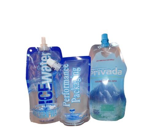 Liquid Packing Stand Up Custom Printing Disposable Drinking Water Plastic Pouch Bag With Spout