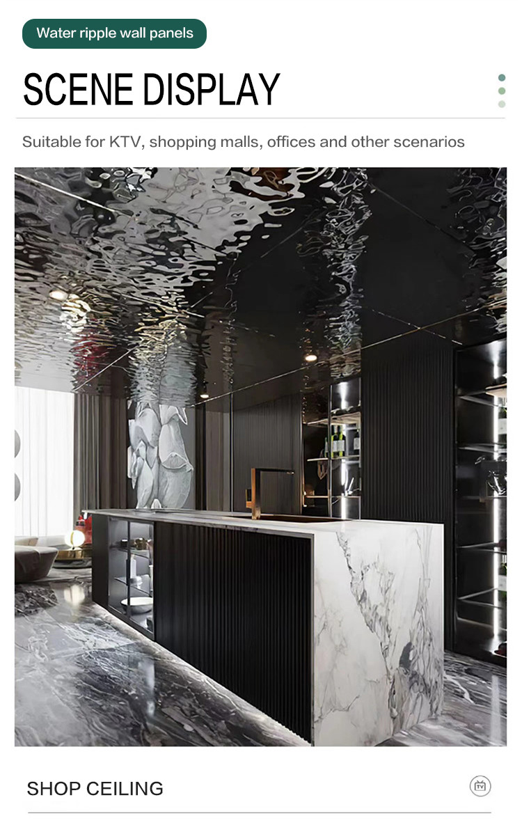 Water Ripple PVC Laminate Layer Bamboo Fiber Wall Panels