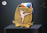 Zinc Alloy Metal Awards Dancing Stock Medals Antique Gold Plating Soft Enamel