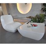 Custom Fiberglass Resin Furniture Table Chair Sets White color