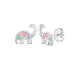 Multicolored Enamel Dinosaur Stud Earrings 925 Sterling Silver For Little Girls