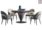 Electroplating Feet 0.38cbm Upholstered Wood Dining Chair Armrests