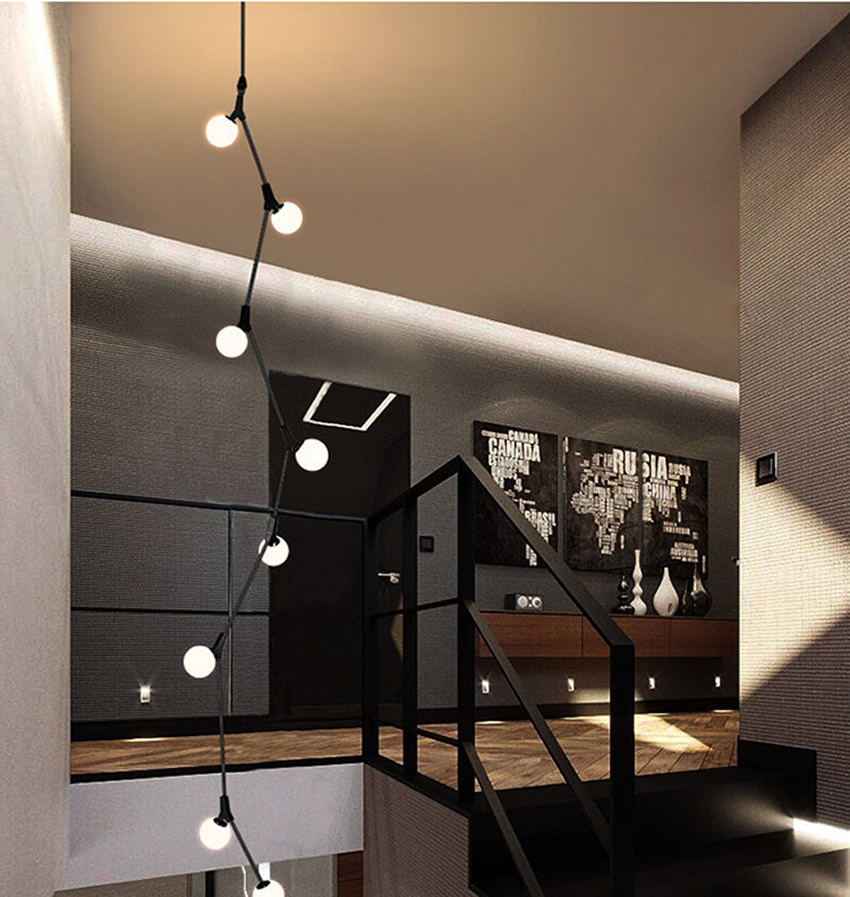 Creative Tree Branch Chandelier Villa Staircase Ceiling Glass Ball Chandelier Lights（WH-NC-72)