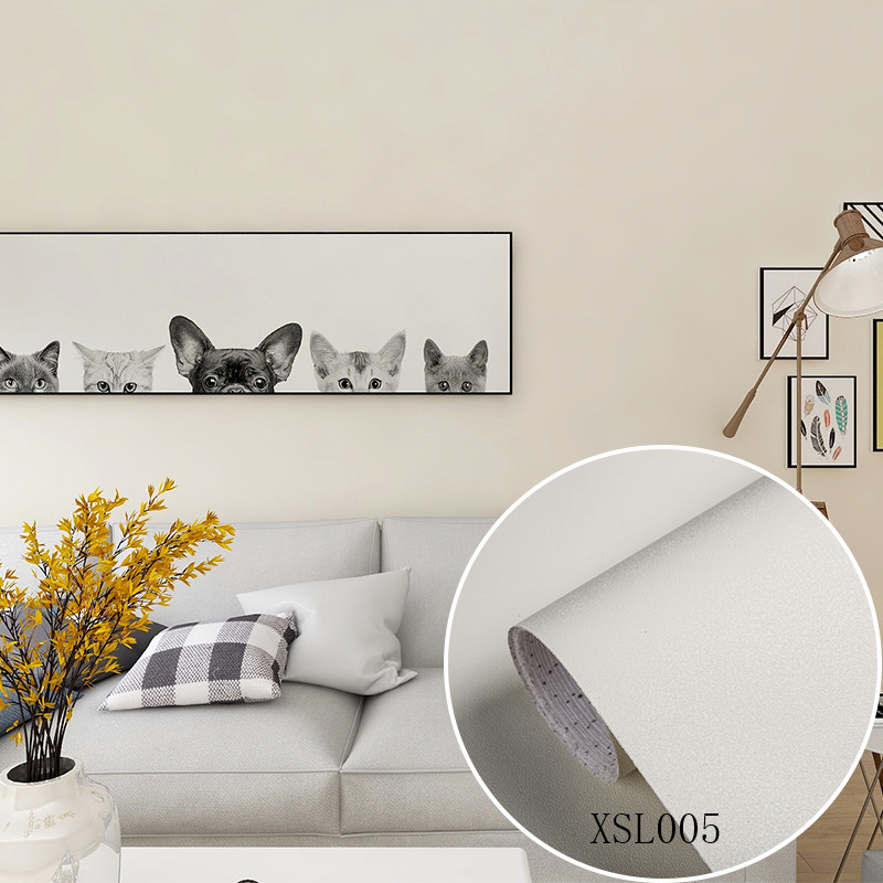 Customized Plain Color Wallpaper Embossed PVC Plain Orange Wallpaper 10m Roll